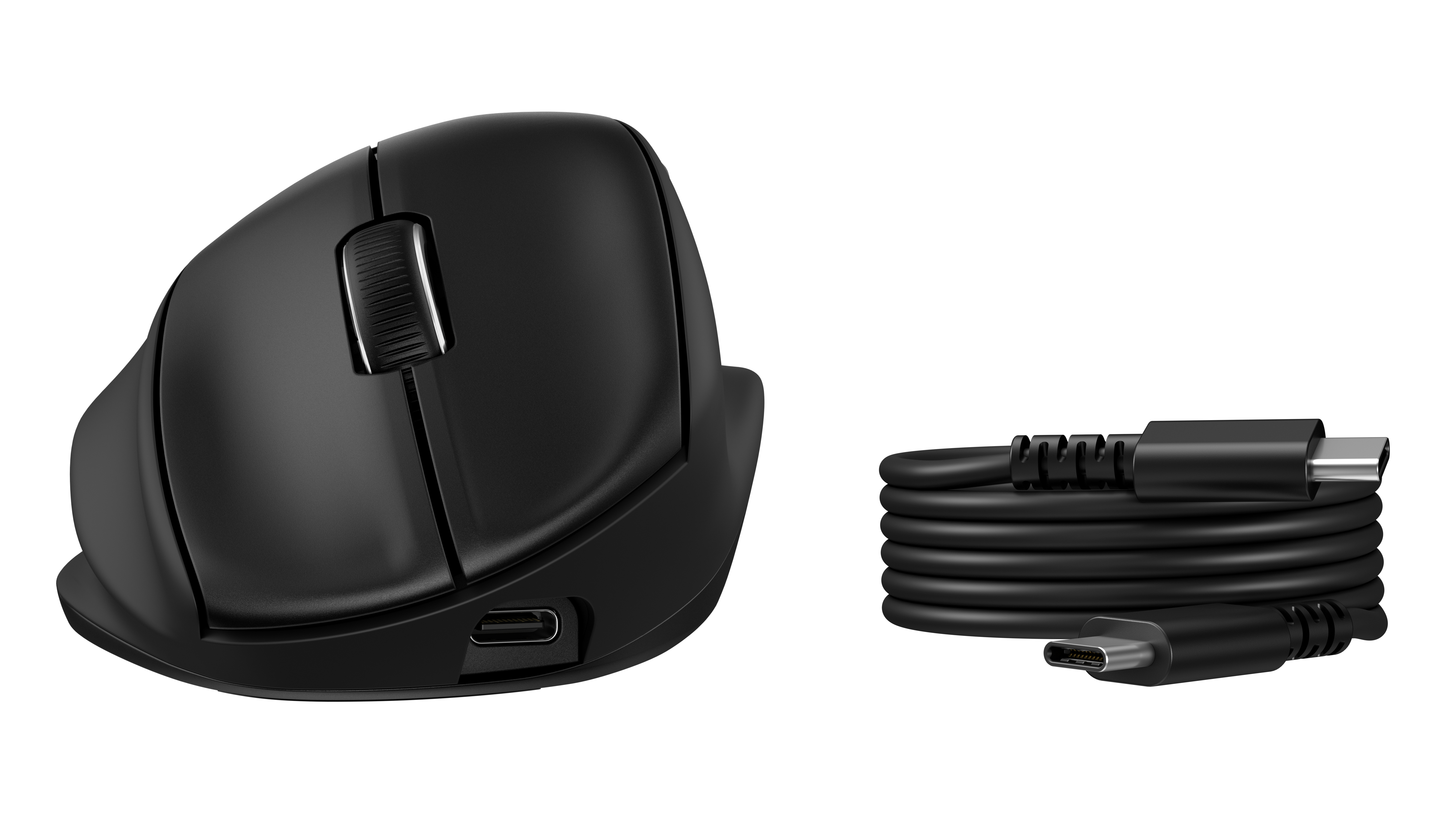 HP 725M - Mouse - ergonomic - 21� semi-vertical tilt - right-handed - 7 buttons - wireless - Bluetooth, 2.4 GHz - USB wireless receiver - black
