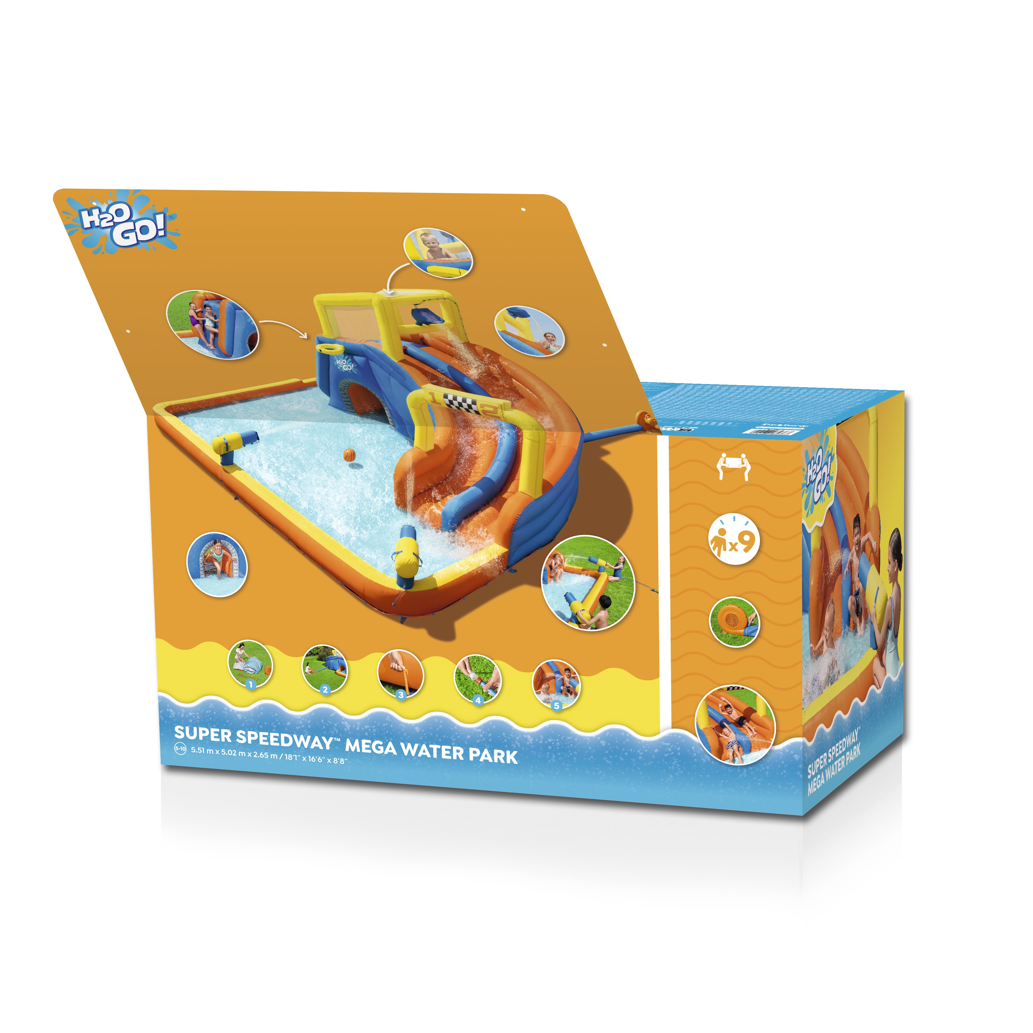 صورة مركز اللعب المائي القابل للنفخ H2OGO!® Super Speedway™ 2.65 متر