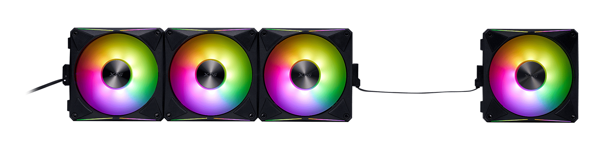Kit de 4 Ventiladores 120mm XPG Hurricane Mag RGB, Sistema en Cadena, ARGB, Color Negro