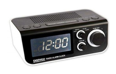 Daewoo DCR-48W radio Clock Digital Black, White