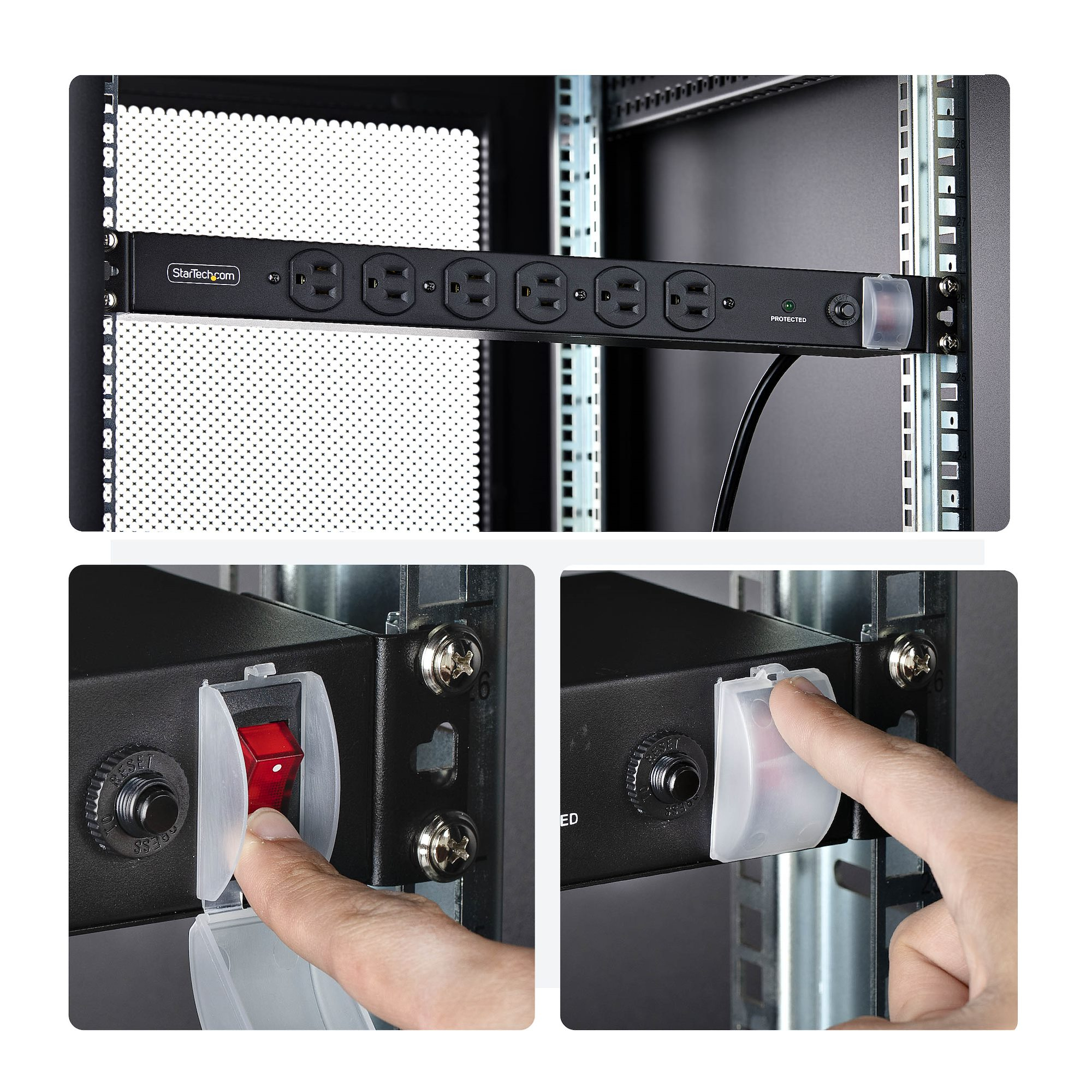 StarTech.com 14-Outlet Rackmount PDU, 1U Server Power Strip with 6x Front and 8x Rear Ports, Mounted Power Distribution Unit for 19-Inch Racks and Cabinets – image 6