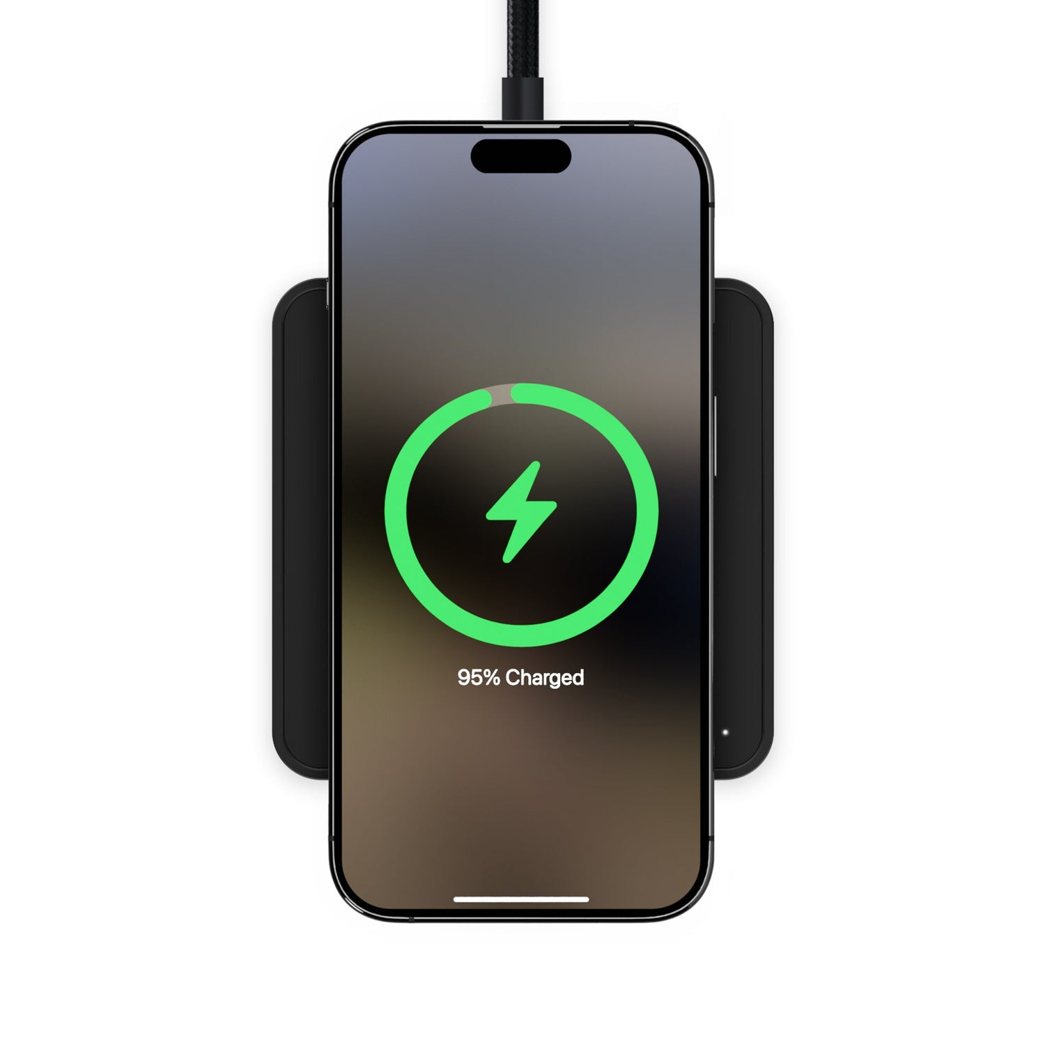 صورة شاحن لاسلكي Mous LOW-A0840-MBLPCB-WCP-W1 أسود مطفي Qi2 15 واط USB