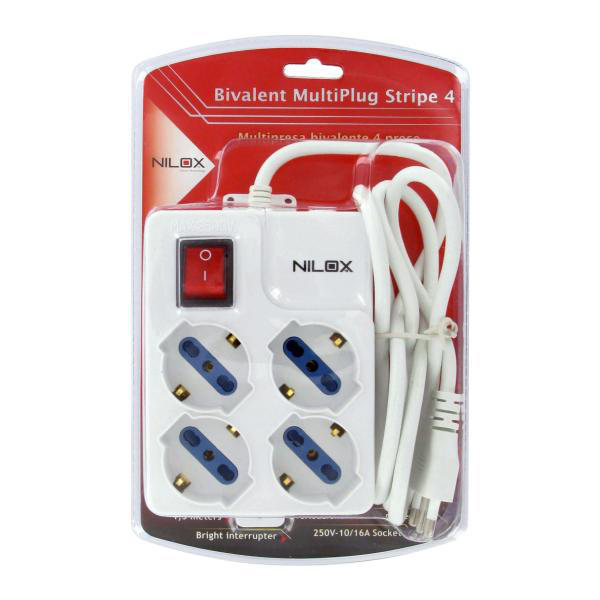 Nilox MULTIPRESA 4 PORTE BIPASSO BIANC – image 3