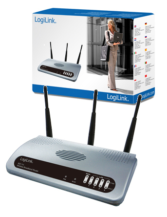 LogiLink WL0028 wireless router Black, Silver