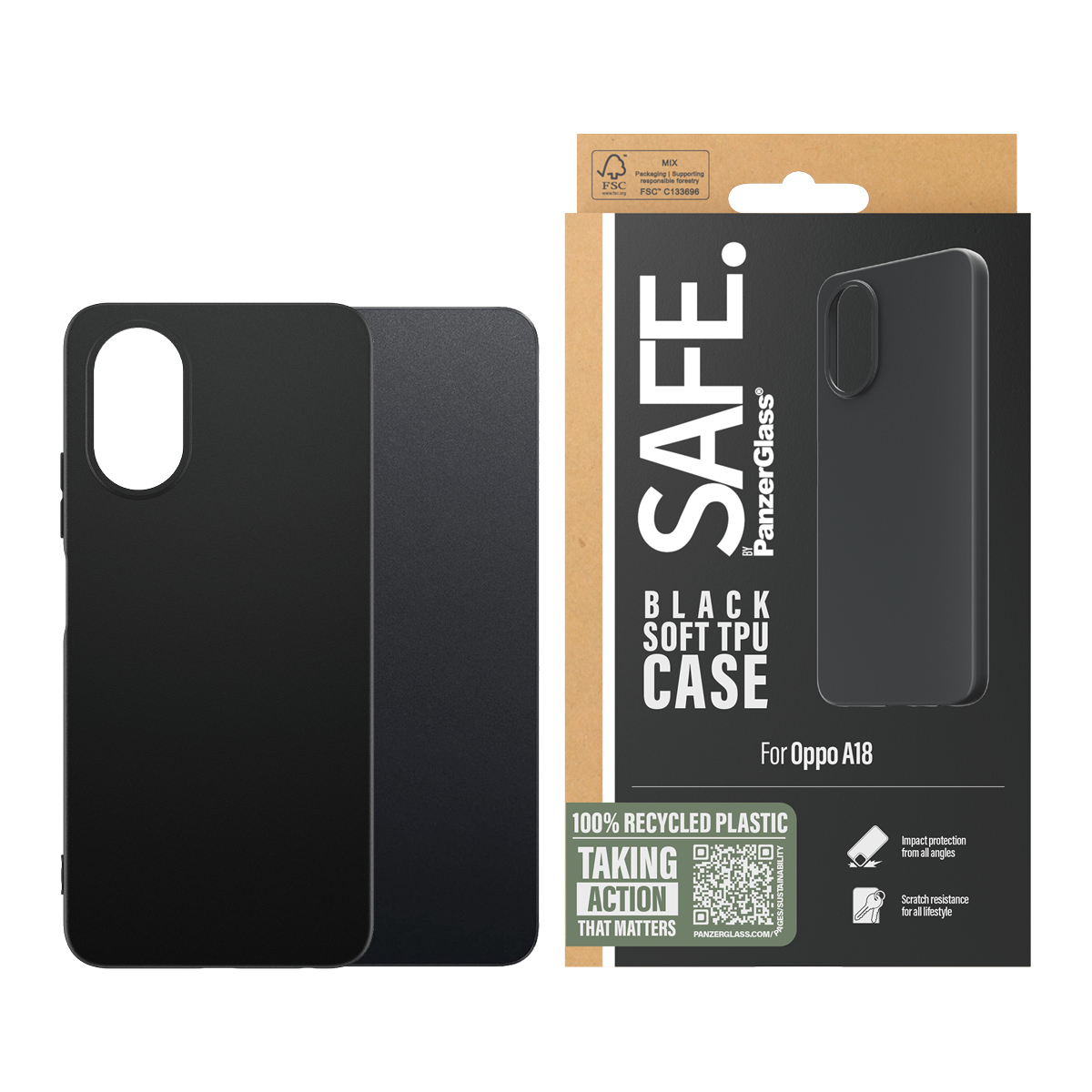 PanzerGlass SAFE. by PanzerGlass® TPU Case Black Oppo A18 – image 2