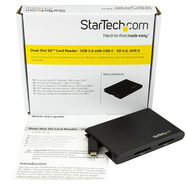 StarTech.com Dual-Slot SD Card Reader/Writer - USB 3.0 with USB-C - SD 4.0, UHS II – image 5