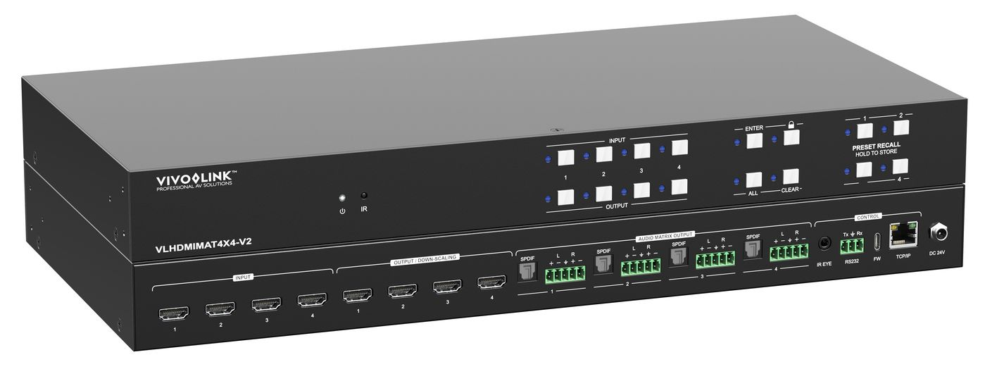 Vivolink HDMI 2.0 4x4, Matrix Fast switcher w/GUI and RS232 control – image 4