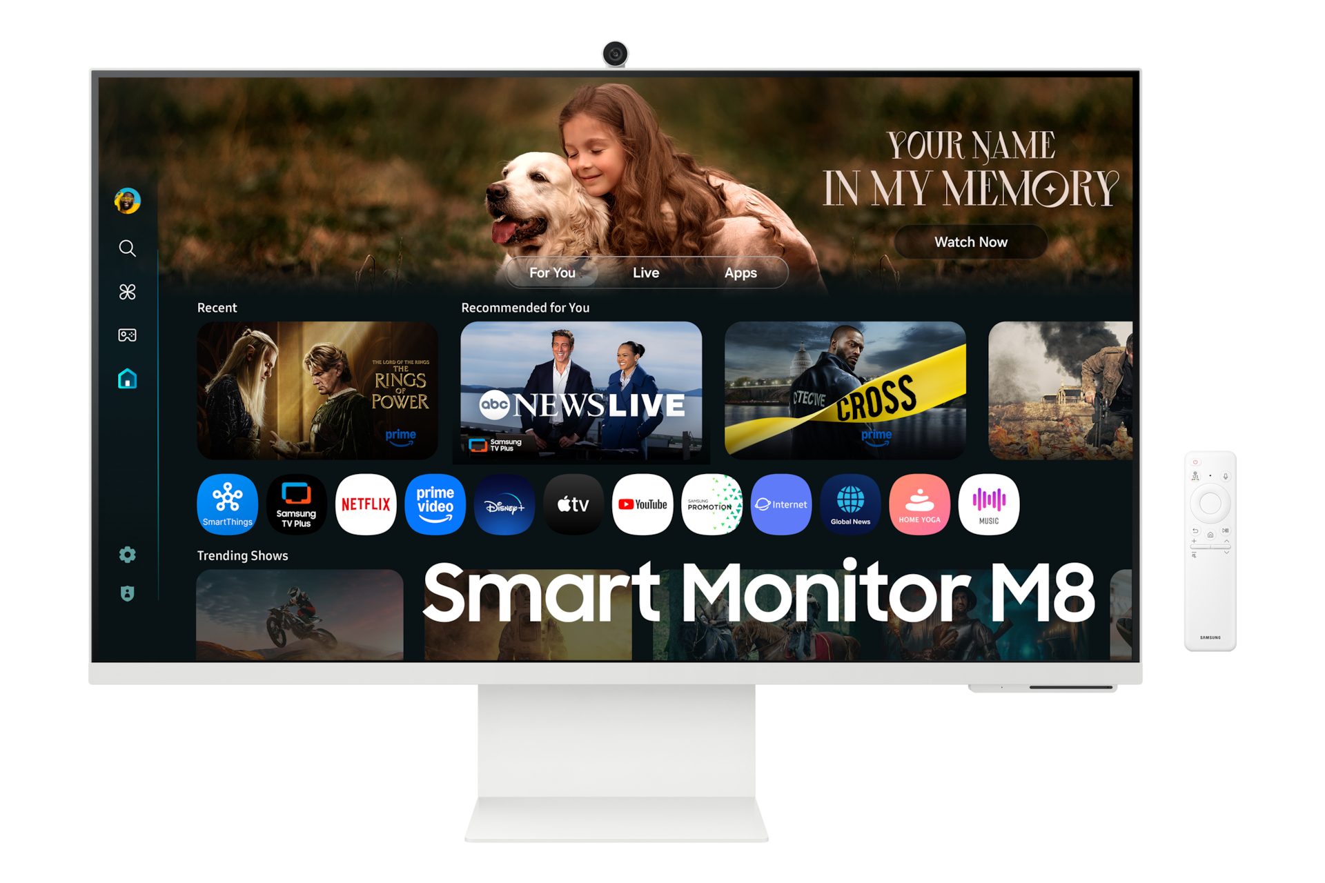 MONITOR LED SAMSUNG 32 PULGADAS /SMART MONITOR M8 /4K (3840 X 2160)/ VA/ PLANO /HDMI / BT / WIFI/ USB-C/ WEB CAM/ 60 HZ /BLANCO CÁLIDO