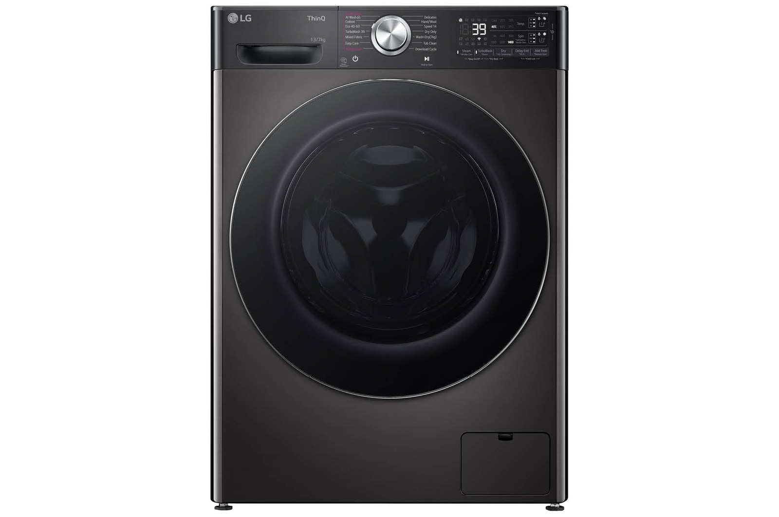 LG F4Y9LDP2Z washer dryer Freestanding Front-load Black – image 1
