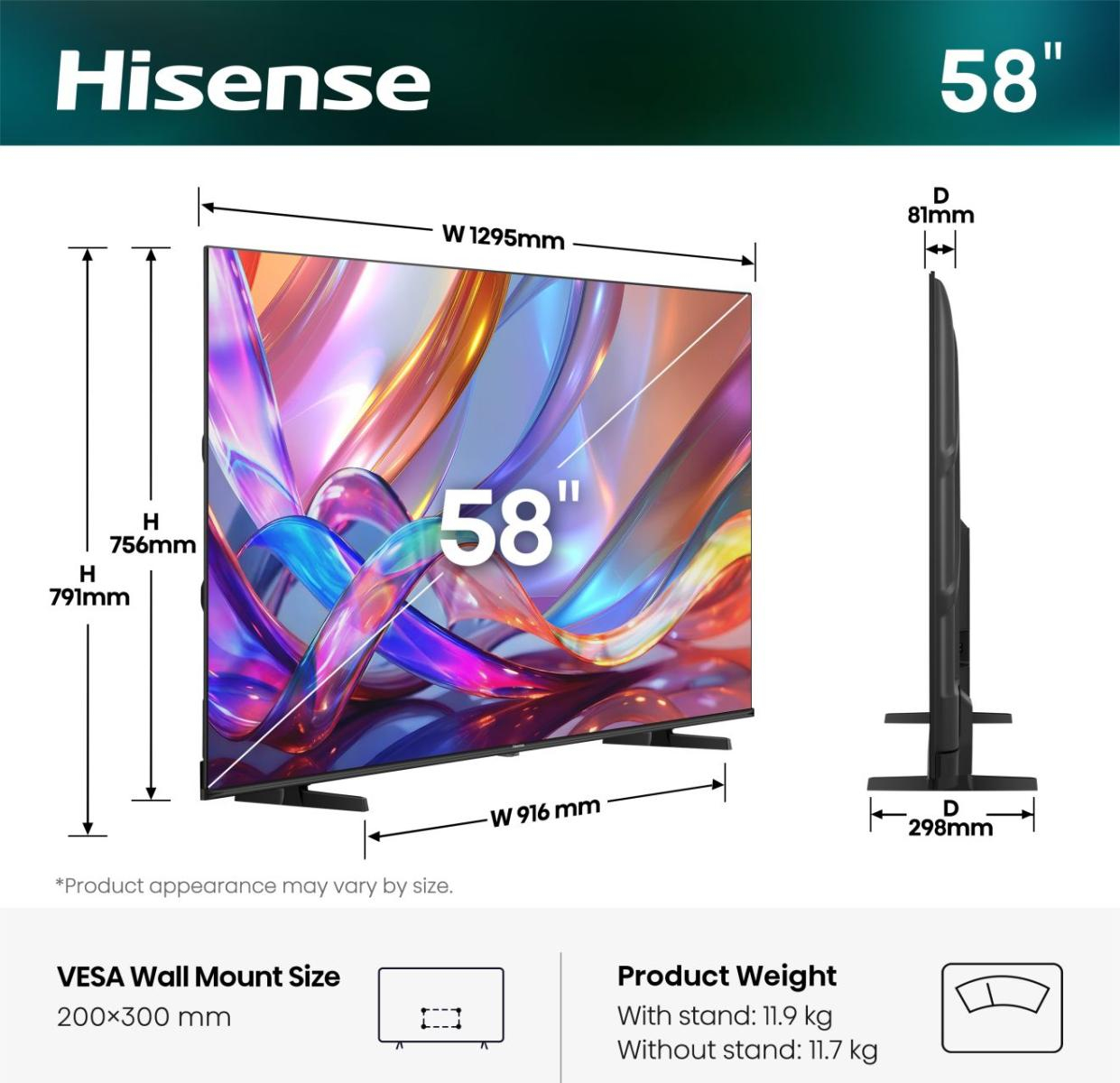 TV Hisense QLED 58E7S 146 cm 2026 — photo 2