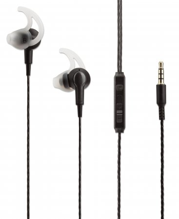 Manhattan Sport Earphones with Inline Microphone, Integrated Controls, Noise Isolating, Ear Hook for Secure Fit, Sweatproof, Std – image 2