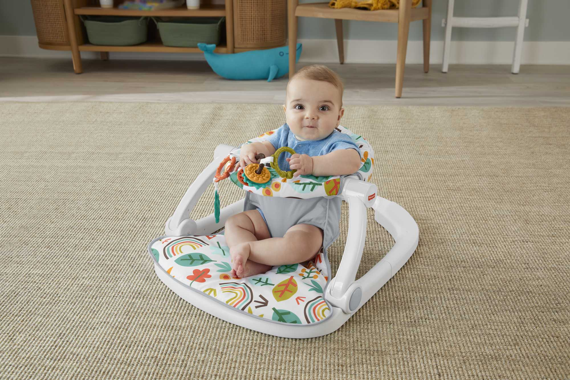 Resim Fisher-Price HNR19 Kumaş Mama Sandalyesi, Çok Renkli Desen