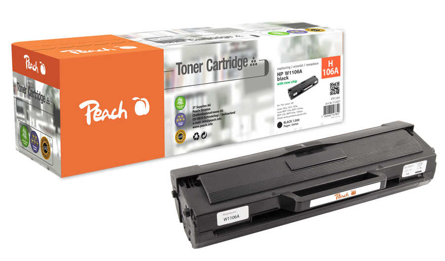 Peach PT1191 toner cartridge 1 pc(s) Compatible Black