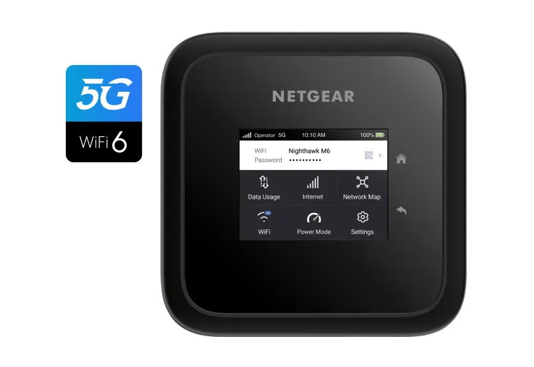 NETGEAR Nighthawk M6 5G Mobile Router AXE3600, 4G/5G, 2.5Gig Ethernet port, batteri, WiFi 6E