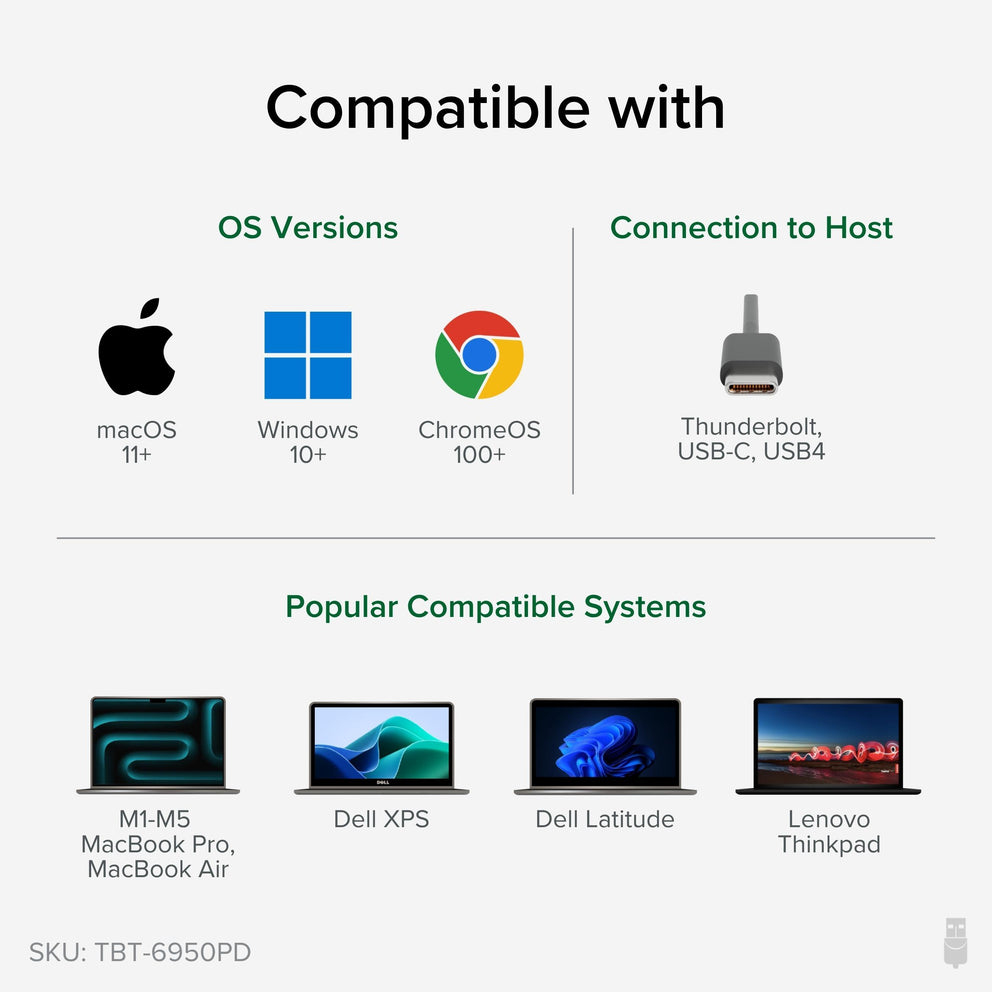 Plugable Technologies TBT-6950PD laptop dock/port replicator Wired Thunderbolt 4 Grey – image 5