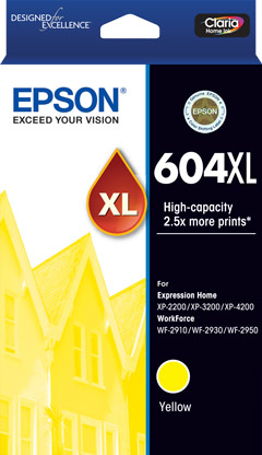 EPSON 604XL YELLOW INK - XP-2200,XP-3200,XP-4200,WF-2910,WF-2930,WF-2950