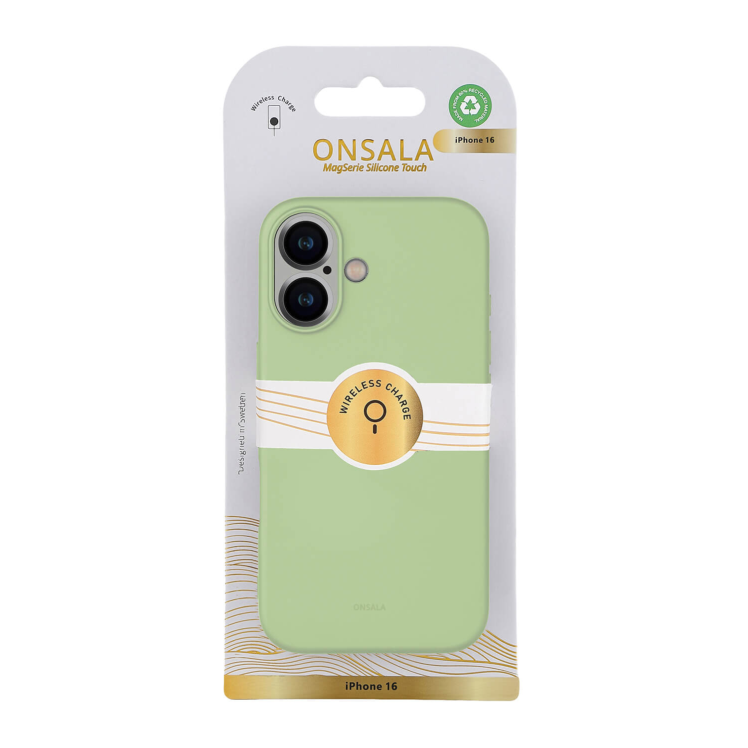 Onsala Phone Case with Silicone Feel Lime - iPhone 16 – image 2