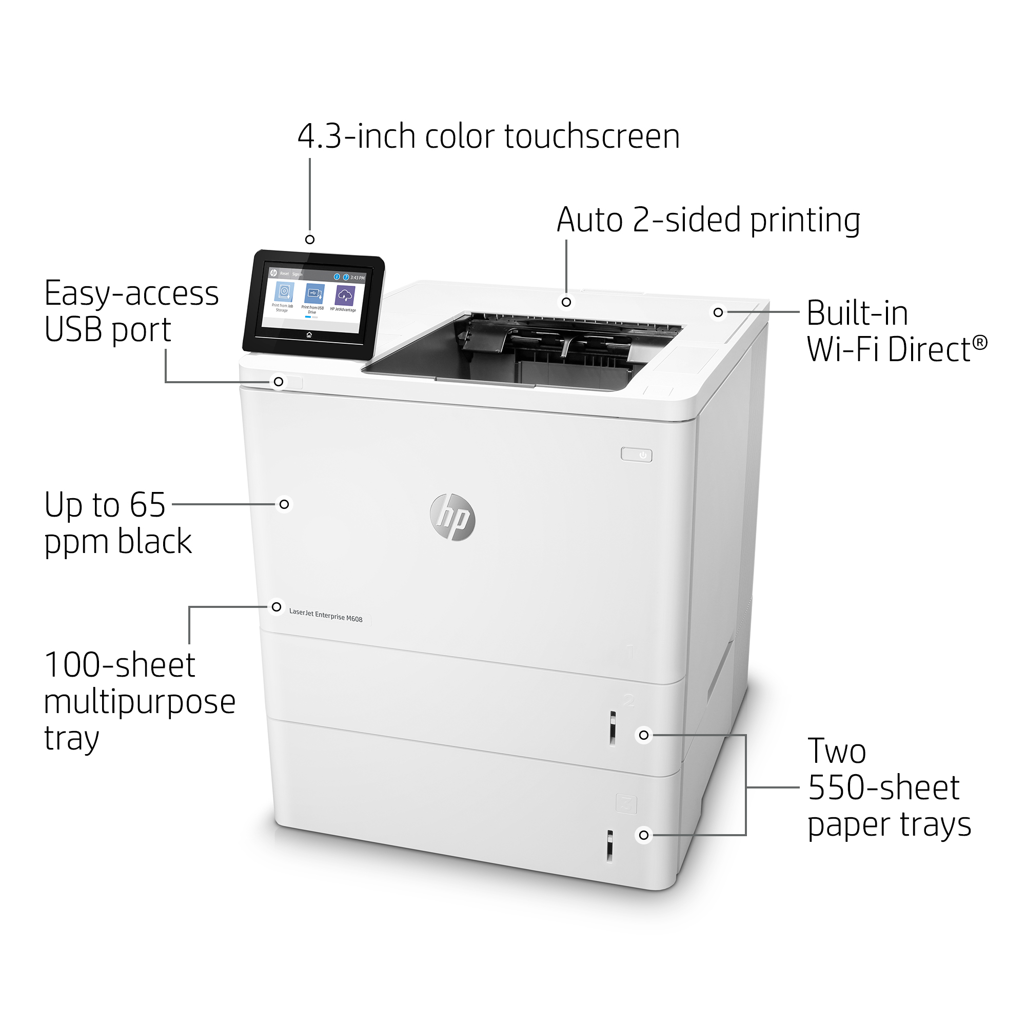 HP LaserJet Enterprise M608x, Print – image 7