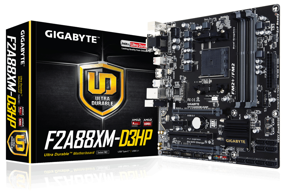 GIGABYTE GA-F2A88XM-D3HP motherboard A88X Socket FM2+ micro ATX