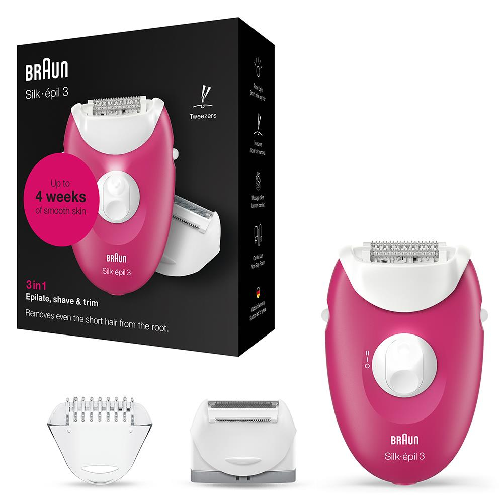 Braun Silk-épil 3 3276 20 tweezers Pink, White – image 5