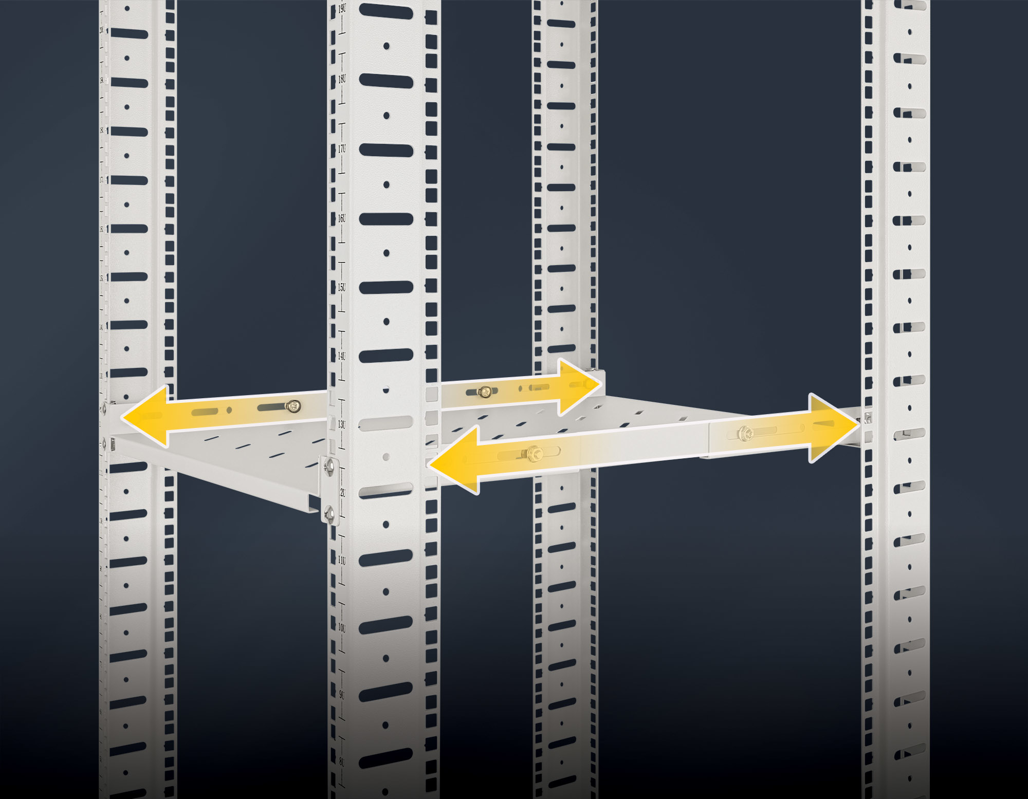 INTELLINET 19 Fachboden variable Schienen 750mm tief grau
