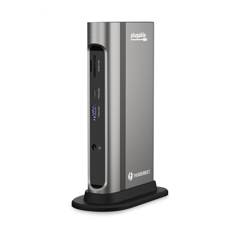 Plugable Technologies TBT3-UDZ laptop dock/port replicator Docking Thunderbolt 3 Black, Grey – image 1