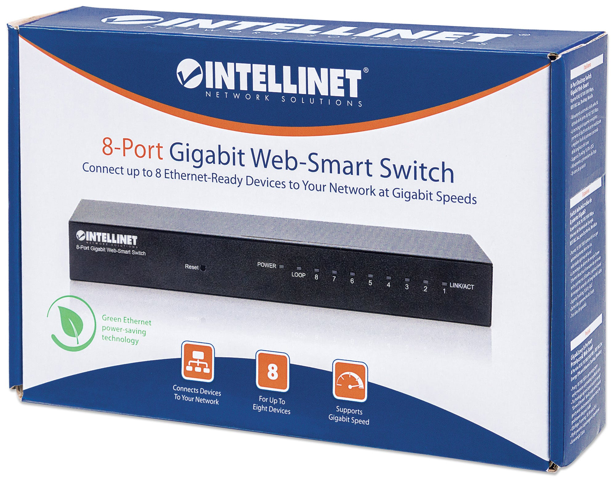 Intellinet 8-Port Gigabit Web-Smart Switch, 8-Port RJ45 10/100/1000 Mbps, IEEE 802.3az Energy Efficient Ethernet, Desktop, Metal (Euro 2-pin plug) – image 5