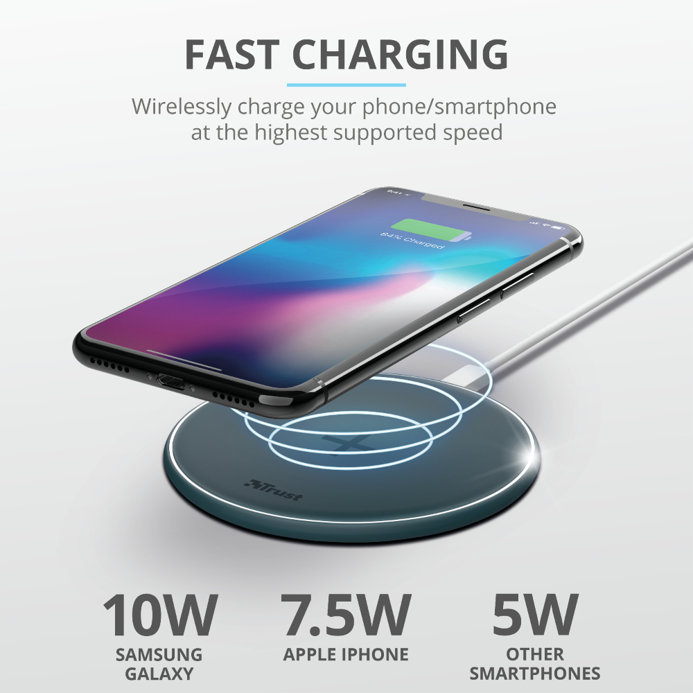 Trust 23864 mobile device charger Smartphone Blue AC, USB Wireless charging Fast charging Indoor – image 3