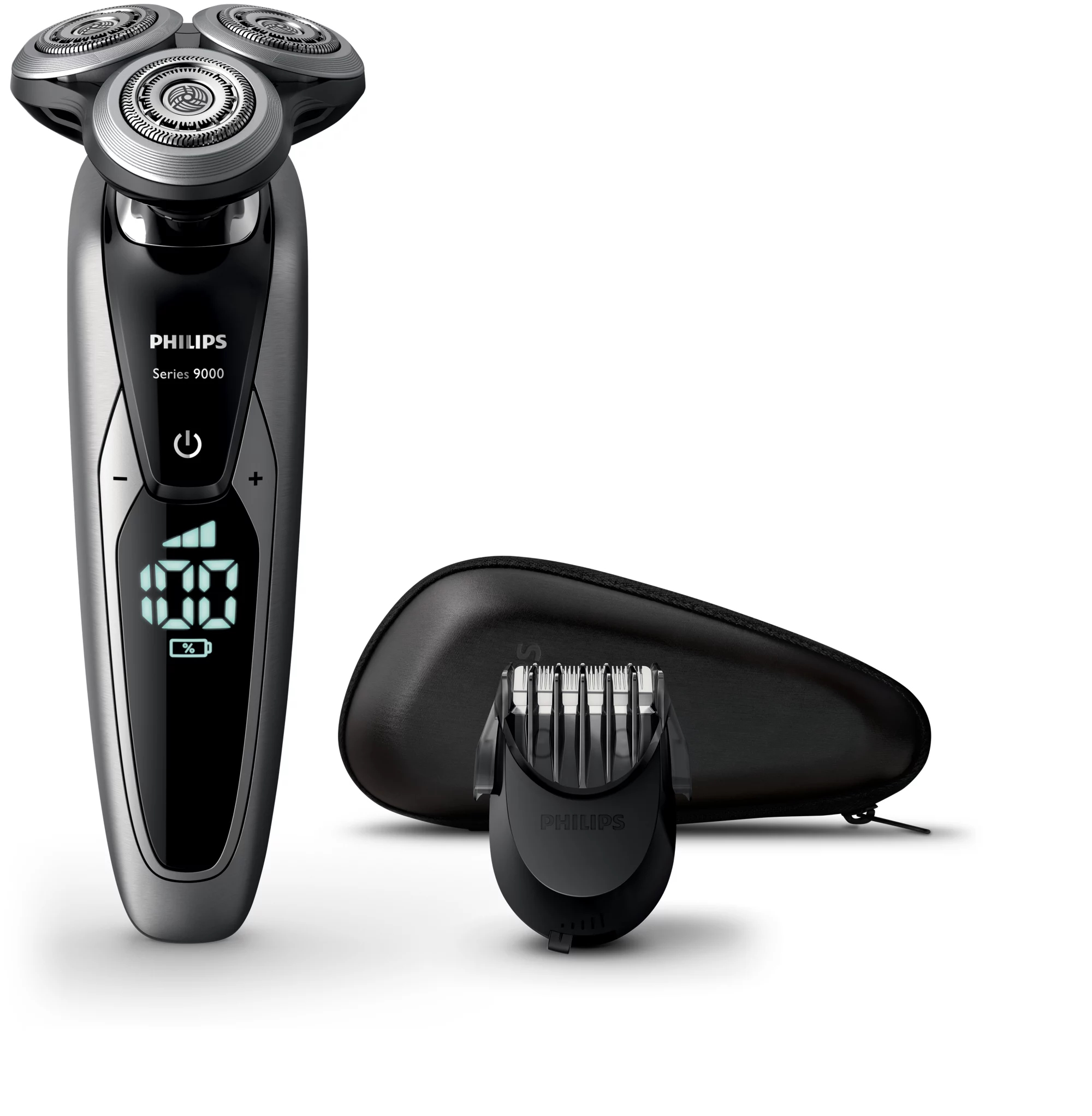 Philips SHAVER Series 9000 S9711/41R1 men's shaver Rotation shaver Trimmer Black, Chrome