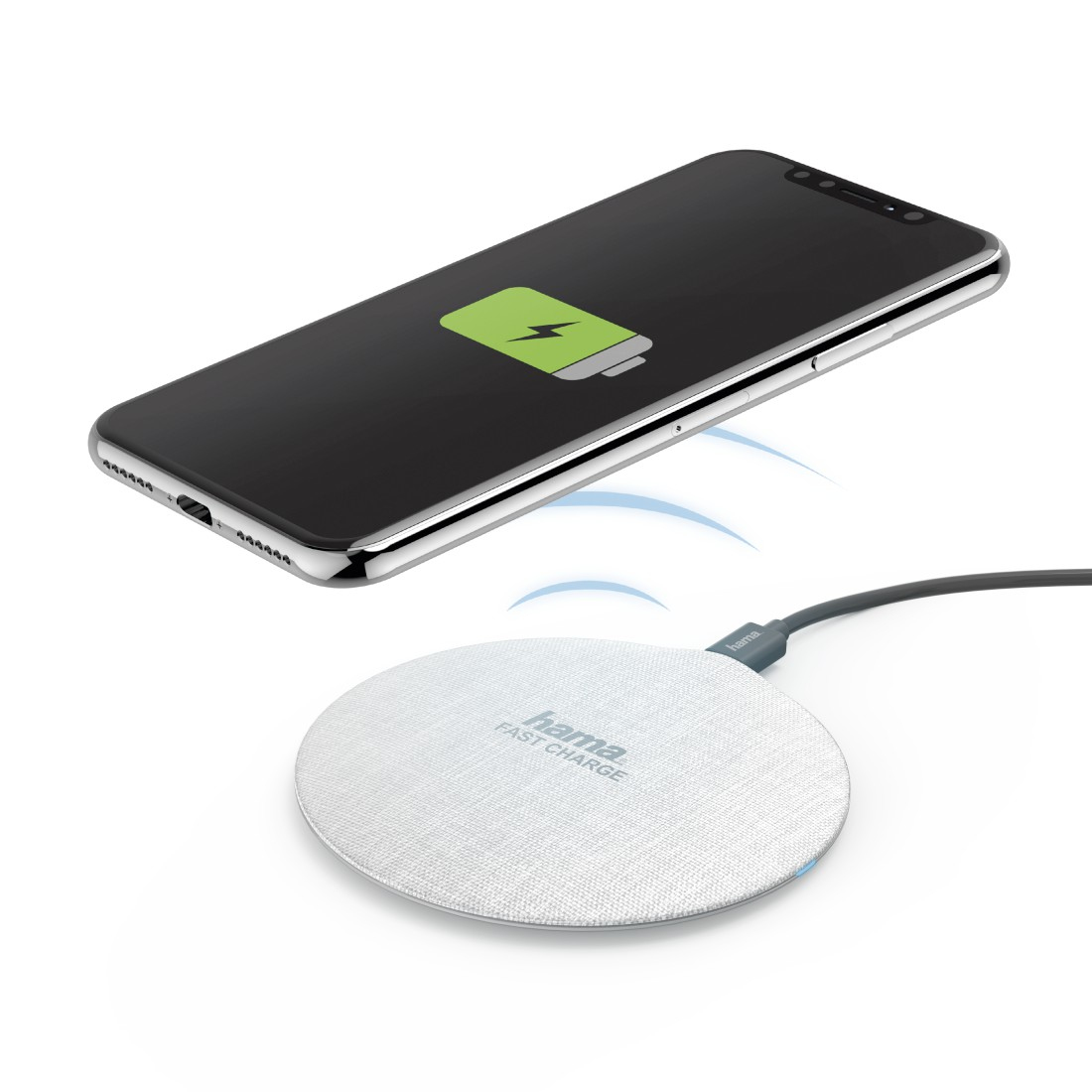 Hama 00183380 mobile device charger Smartphone Silver, White USB Wireless charging Indoor – image 2