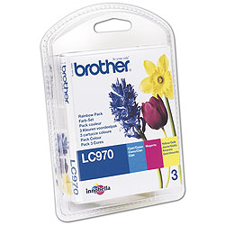 Brother LC-970RBWBPDR ink cartridge 3 pc(s) Original Standard Yield Cyan, Magenta, Yellow