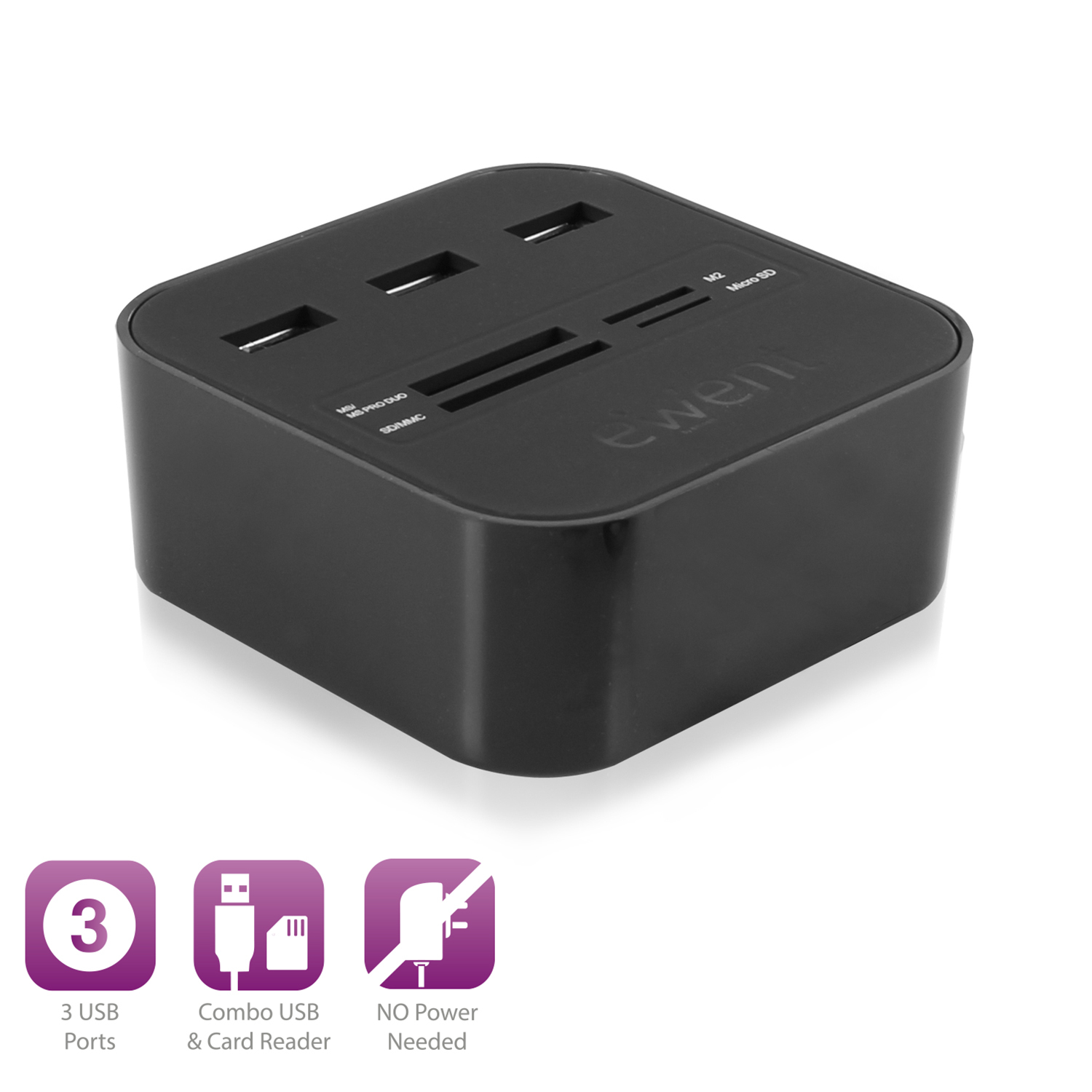 Ewent EW1044 card reader USB 2.0 Black – image 3