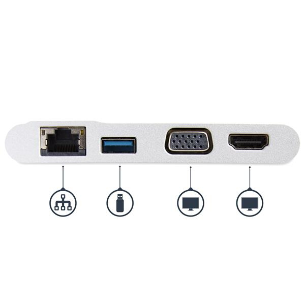StarTech.com USB-C Multiport Adapter - USB-C Travel Dock with 4K HDMI or 1080p VGA - Gigabit Ethernet, 5Gbps USB-A 3.0 - USB-C Digital AV Adapter - USB Type-C/T – image 4