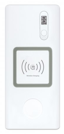 Manhattan Powerbank 20,000 mAh with Power Delivery (60W) & Two Wireless Charging Pads (10W & 2W), Ultra Powerful, White/Silver, Ports (2): USB-A and USB-C, Powe – image 3