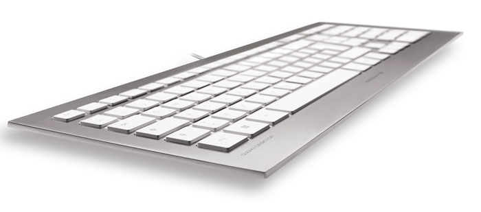 Cherry Strait keyboard Universal USB QWERTZ German Silver, White – image 4