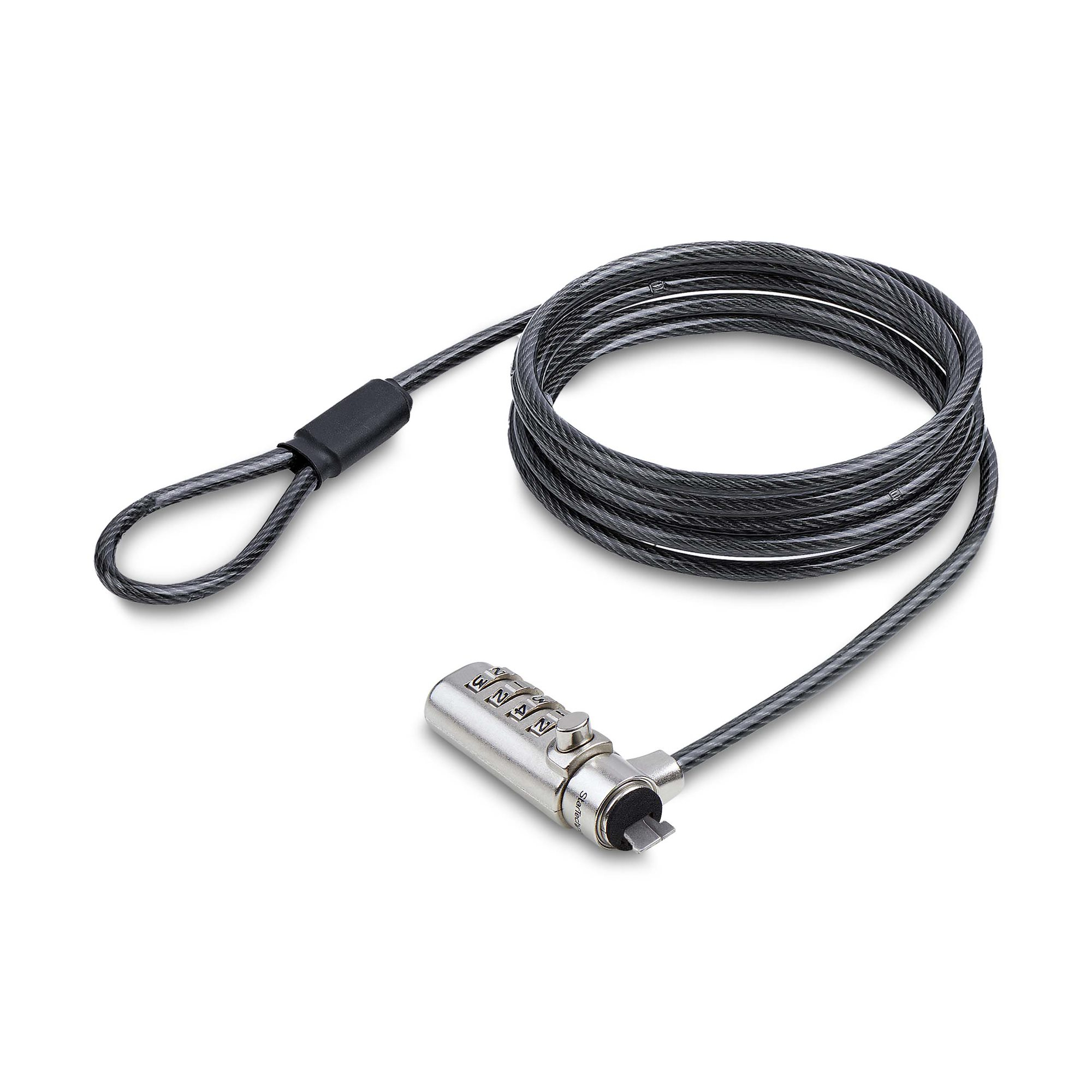 StarTech.com Cavo di sicurezza antifurto per laptop/notebook compatibile con K-Slot cavo in acciaio resistente ai tagli blocco