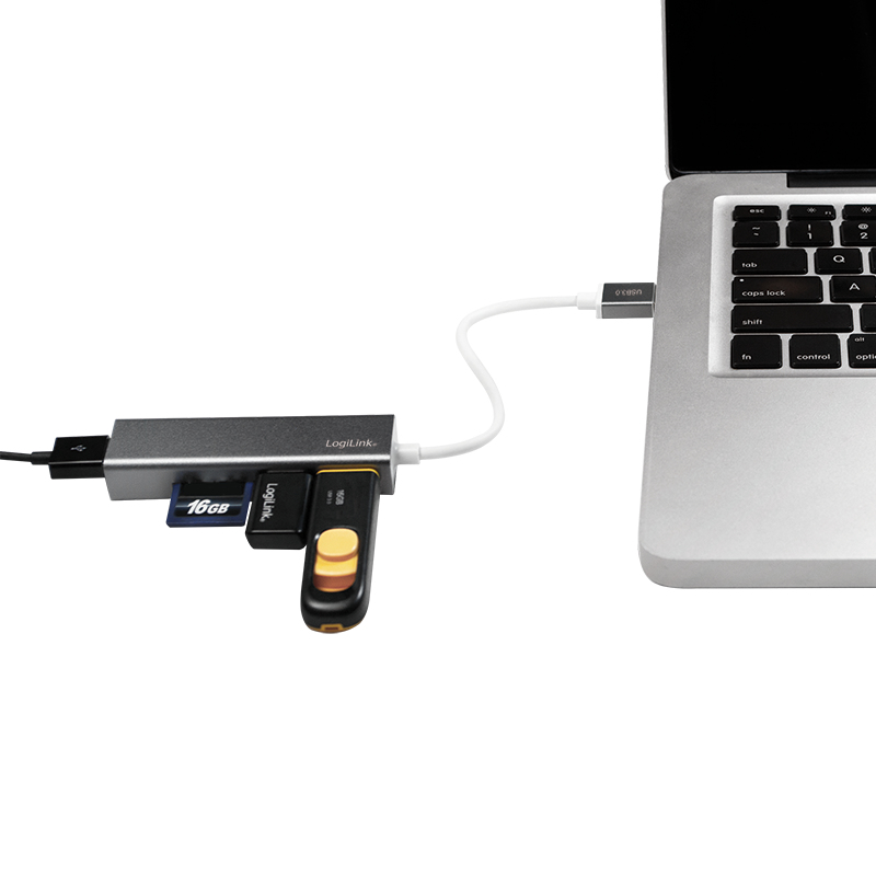 LogiLink UA0306 laptop dock/port replicator USB 3.2 Gen 1 (3.1 Gen 1) Type-A Silver, White – image 4