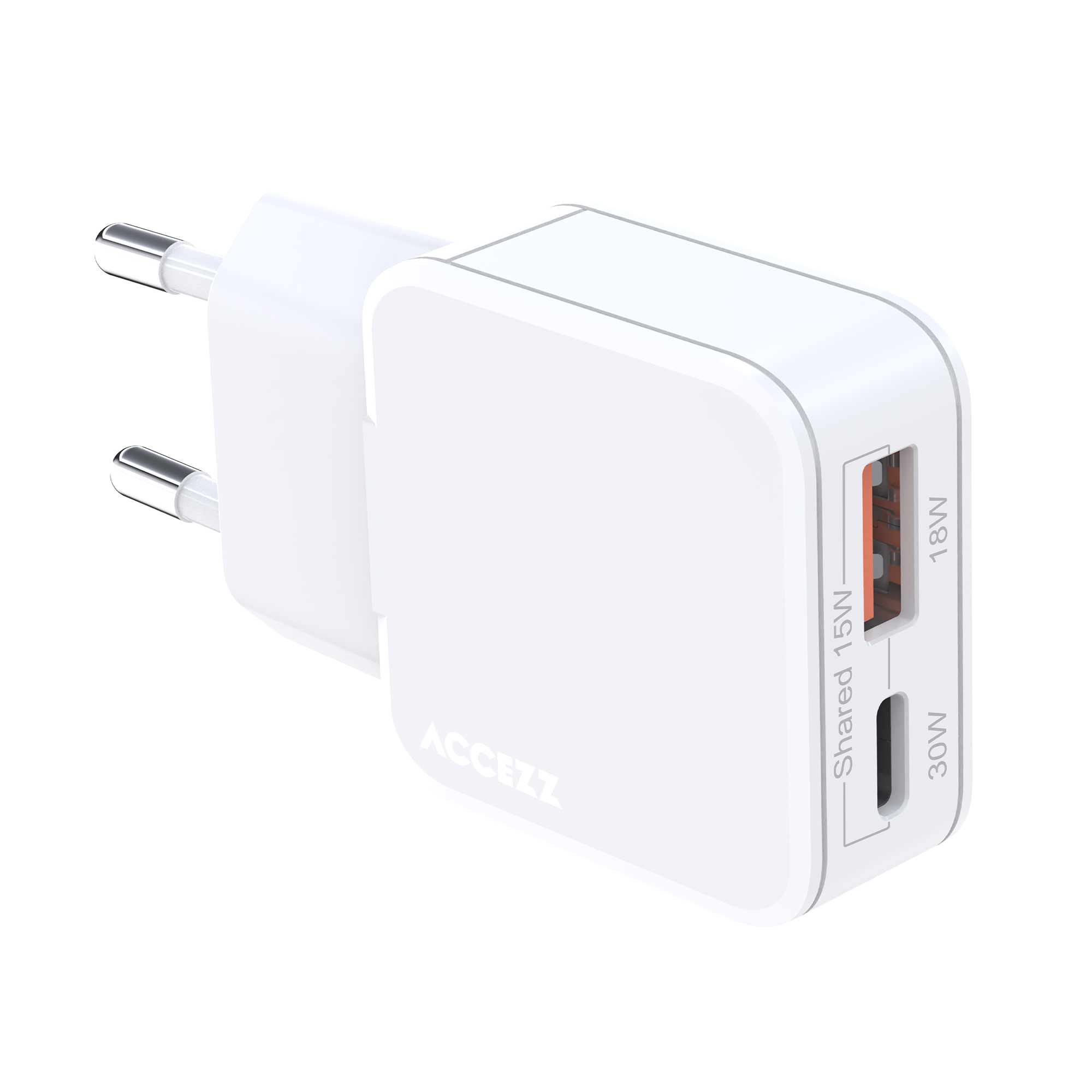 Accezz SH00091784 mobile device charger Universal White AC Fast charging Indoor – image 1