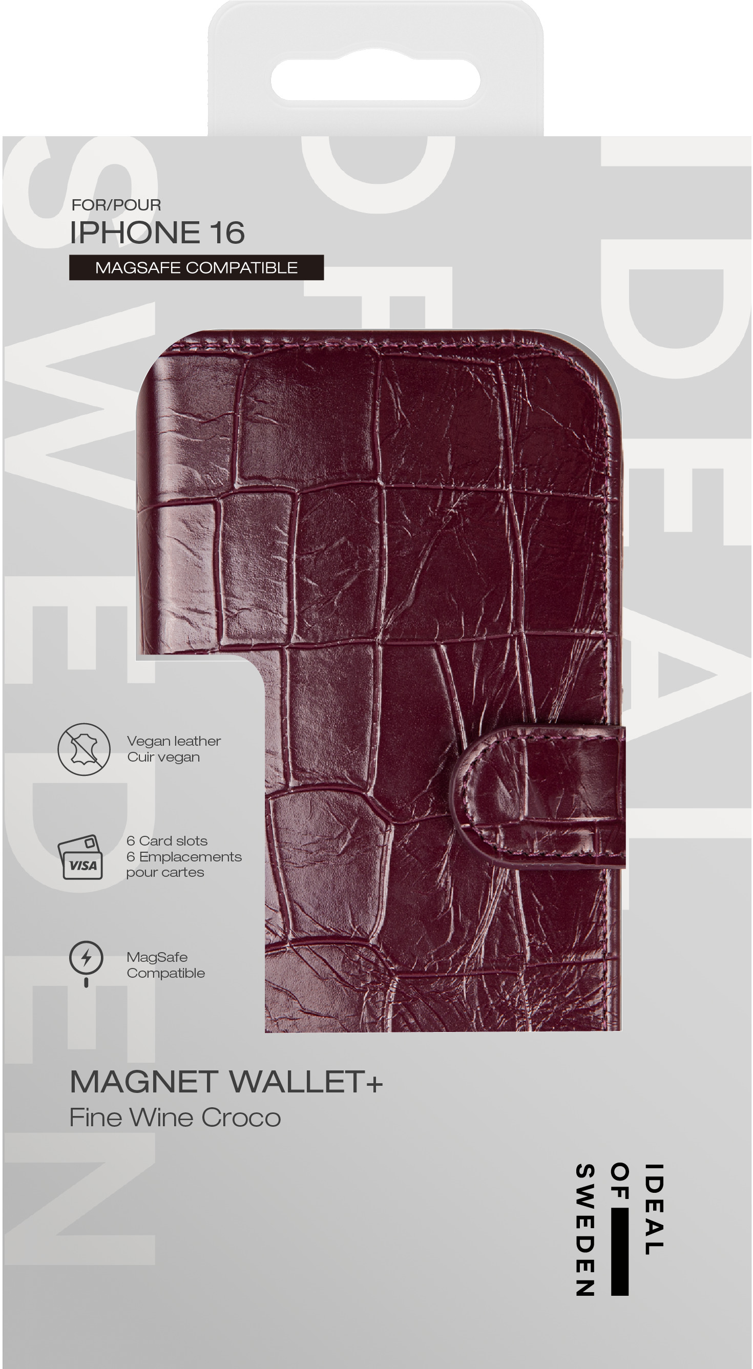iDeal of Sweden Magnet Wallet+ MagSafe iPhone 16 Fine Wine Croco – image 5