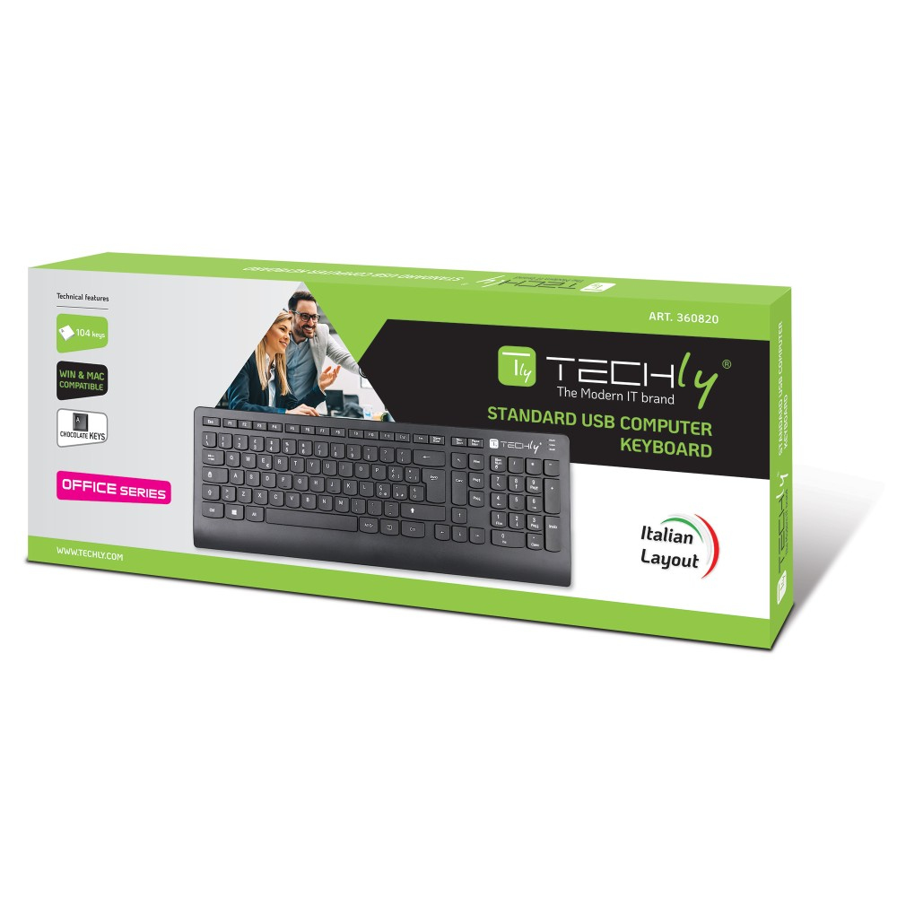 Techly ICSB-K20T keyboard Office USB QWERTY Italian Black – image 2