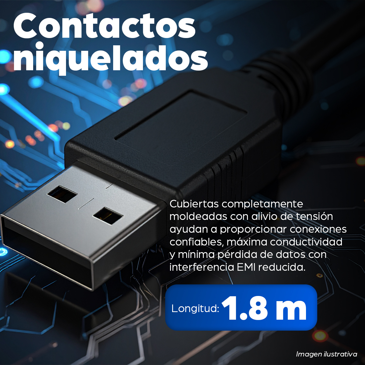Cable USB-A 2.0 a USB-B 2.0 1.8m Manhattan 342650, Cubierta de Plastico, Color Negro