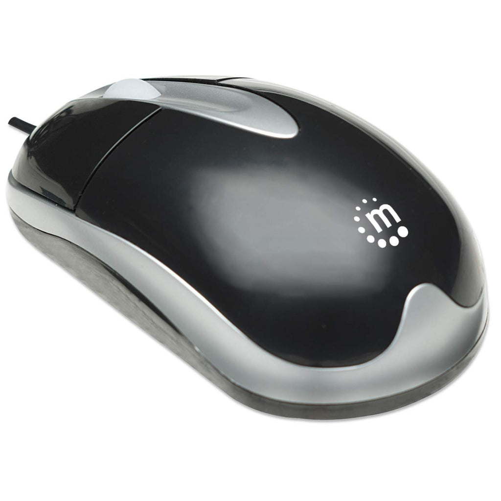 Manhattan MH3 USB Wired Mouse, Black/Grey, 1000dpi, USB-A, Optical, Sturdy, Three Button with Scroll Wheel, Three Year Warranty – image 2