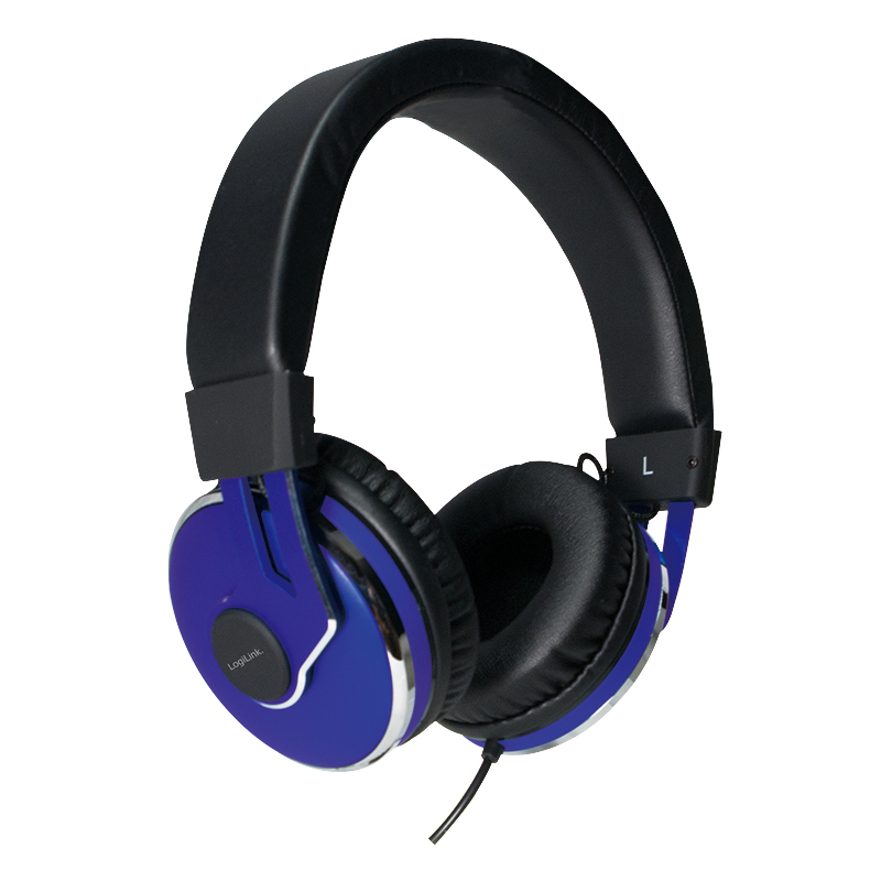 LogiLink HS0040 headphones/headset Wired Head-band Calls/Music Black, Blue – image 5