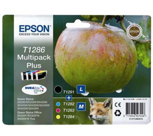 Epson Fox Multipack 4-colours T1286 DURABrite Ultra Ink