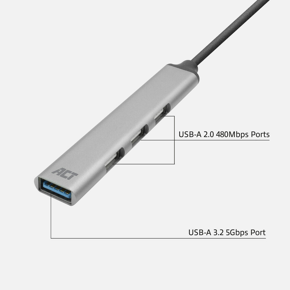 ACT USB-A hub, 3x USB-A 2.0 and 1x USB-A 3.0 – image 3