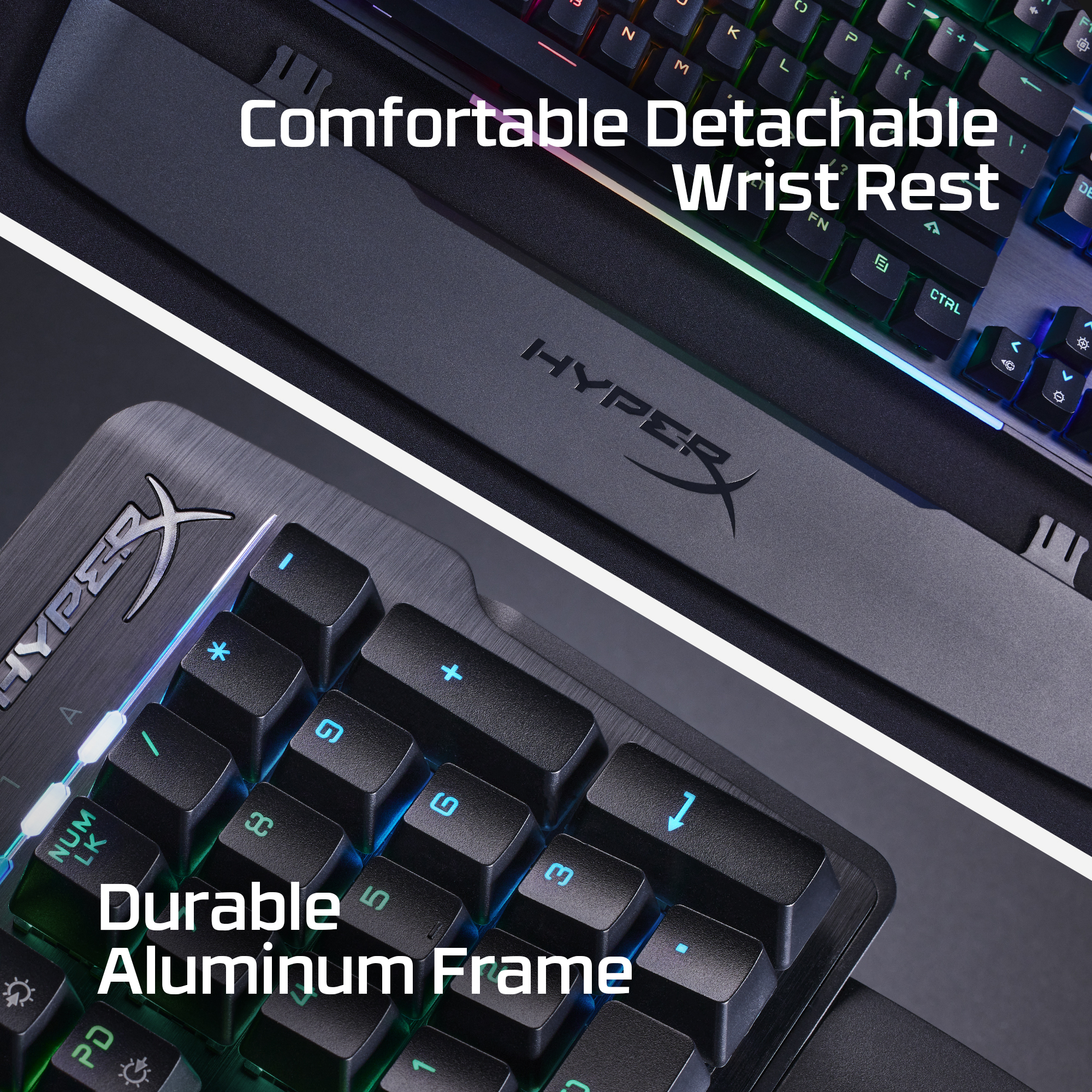 Teclado Alámbrico Mecánico, HyperX ALLOY MKW100, Switch Red, 100%, Reposa Muñecas, RGB por Tecla, Color Negro, Ingles