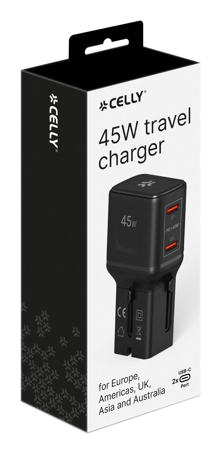 Celly MULTIPLUGSL45W mobile device charger Headphones, Smartphone, Tablet Black AC Fast charging Indoor – image 8