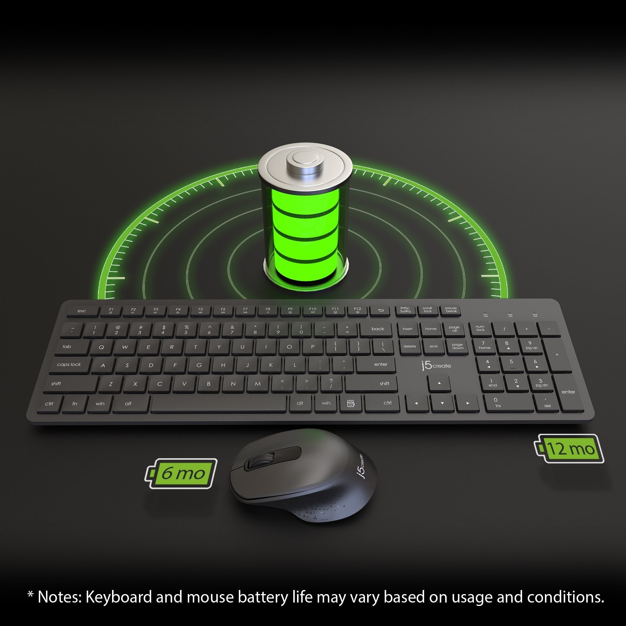j5create JIKMW115 keyboard Mouse included Office RF Wireless Black – image 6