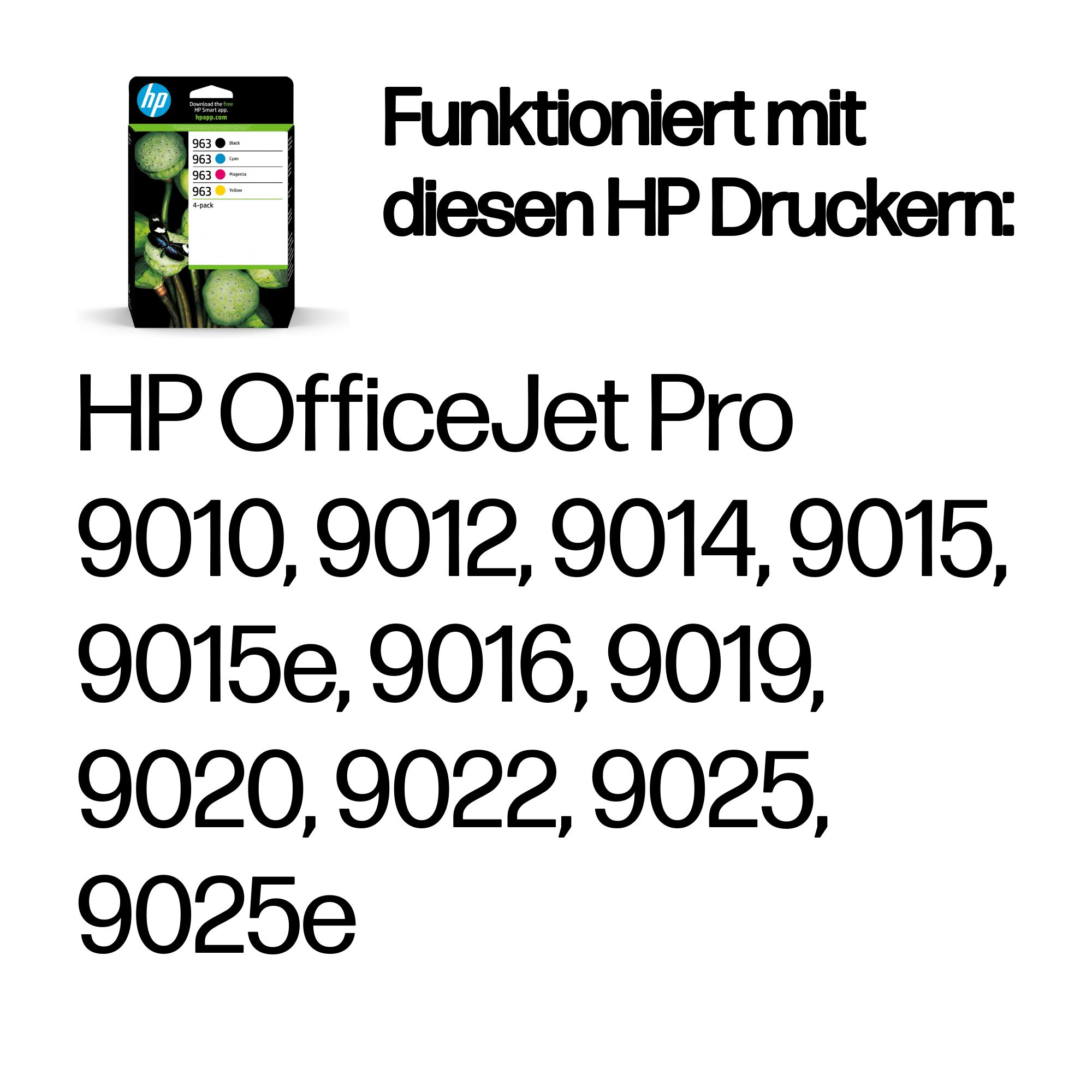 963 4er-Pack OriginalDruckerpatronen Schwarz/Cyan/Magenta/Gelb