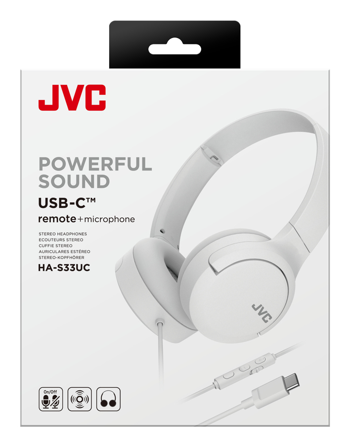 JVC HA-S33UC Headset Wired Head-band Calls/Music USB Type-C White image 6